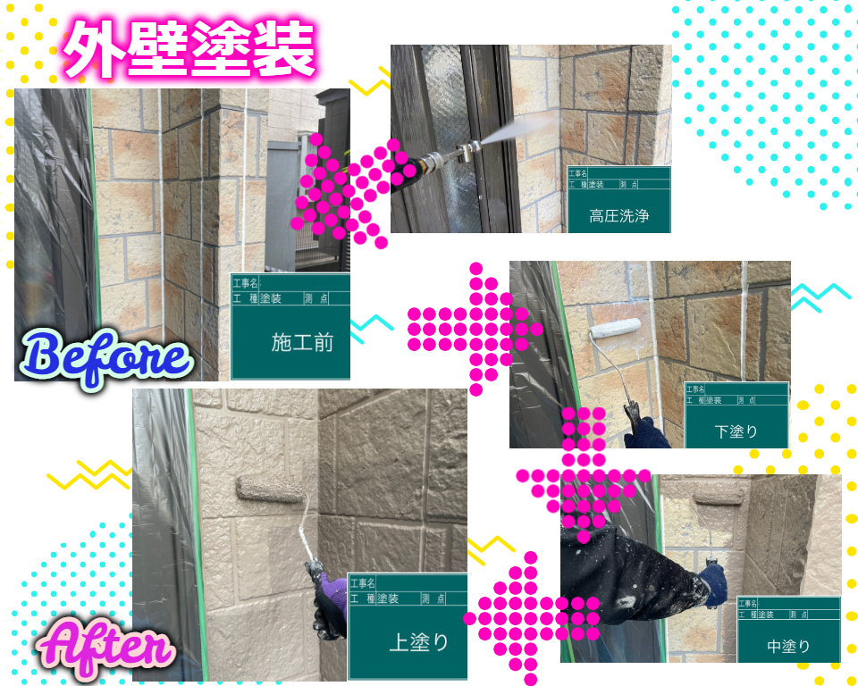 【施工事例】外壁塗装　☾*⋆神奈川・東京・相模原・座間・町田⋆*☽